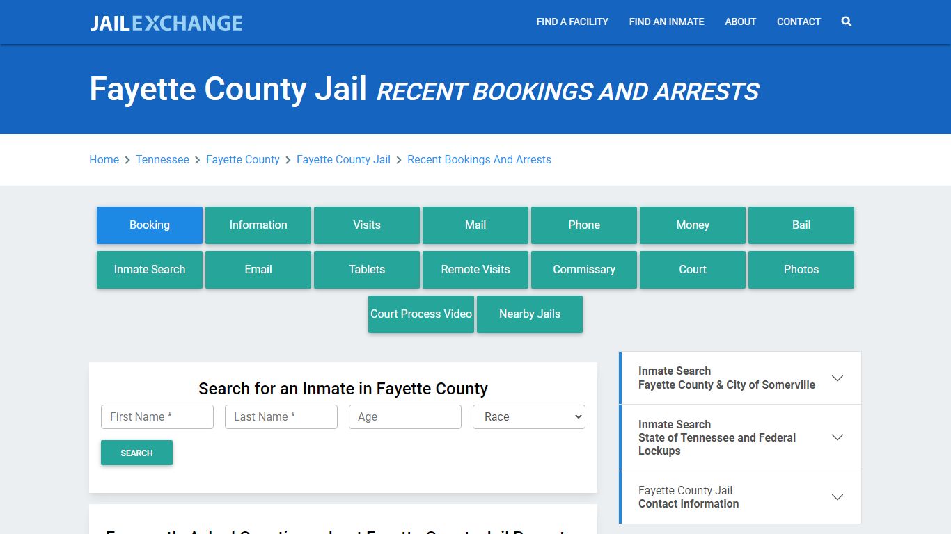 Fayette County Jail TN Recent Arrests and Bookings - Jail Exchange